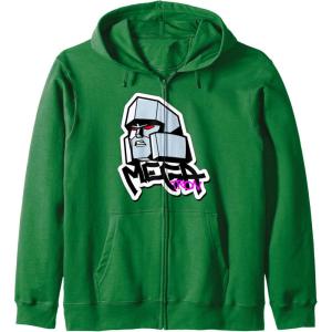 Transformers Megatron Urban Style Head Portrait Zip Hoodie(Dark Green)