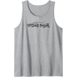 Transformers Optimus Prime Urban Style Graffiti Text Logo Tank Top(Heather Grey)
