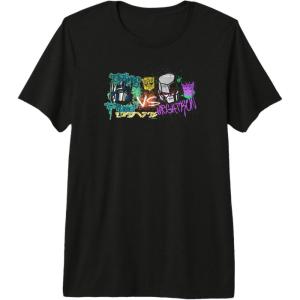 Transformers Optimus Prime Vs. Megatron Retro Graffiti Paint Premium T-Shirt(Black)
