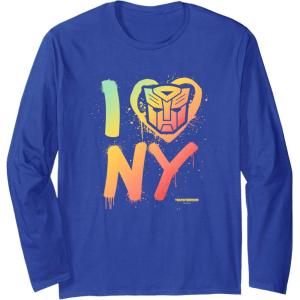 Transformers: Rise of the Beasts I Heart NY Retro Graffiti Long Sleeve T-Shirt(Royal Blue)