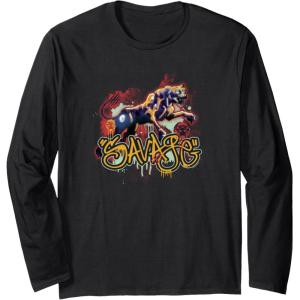 Transformers: Rise of the Beasts Savage Cheetor Graffiti Long Sleeve T-Shirt(Black)