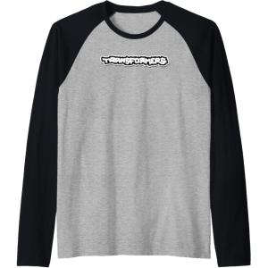 Transformers Urban Style Graffiti Text Logo Raglan Baseball Tee(Black/Athletic Heather)