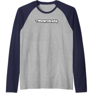 Transformers Urban Style Graffiti Text Logo Raglan Baseball Tee(Navy Blue/Athletic Heather)