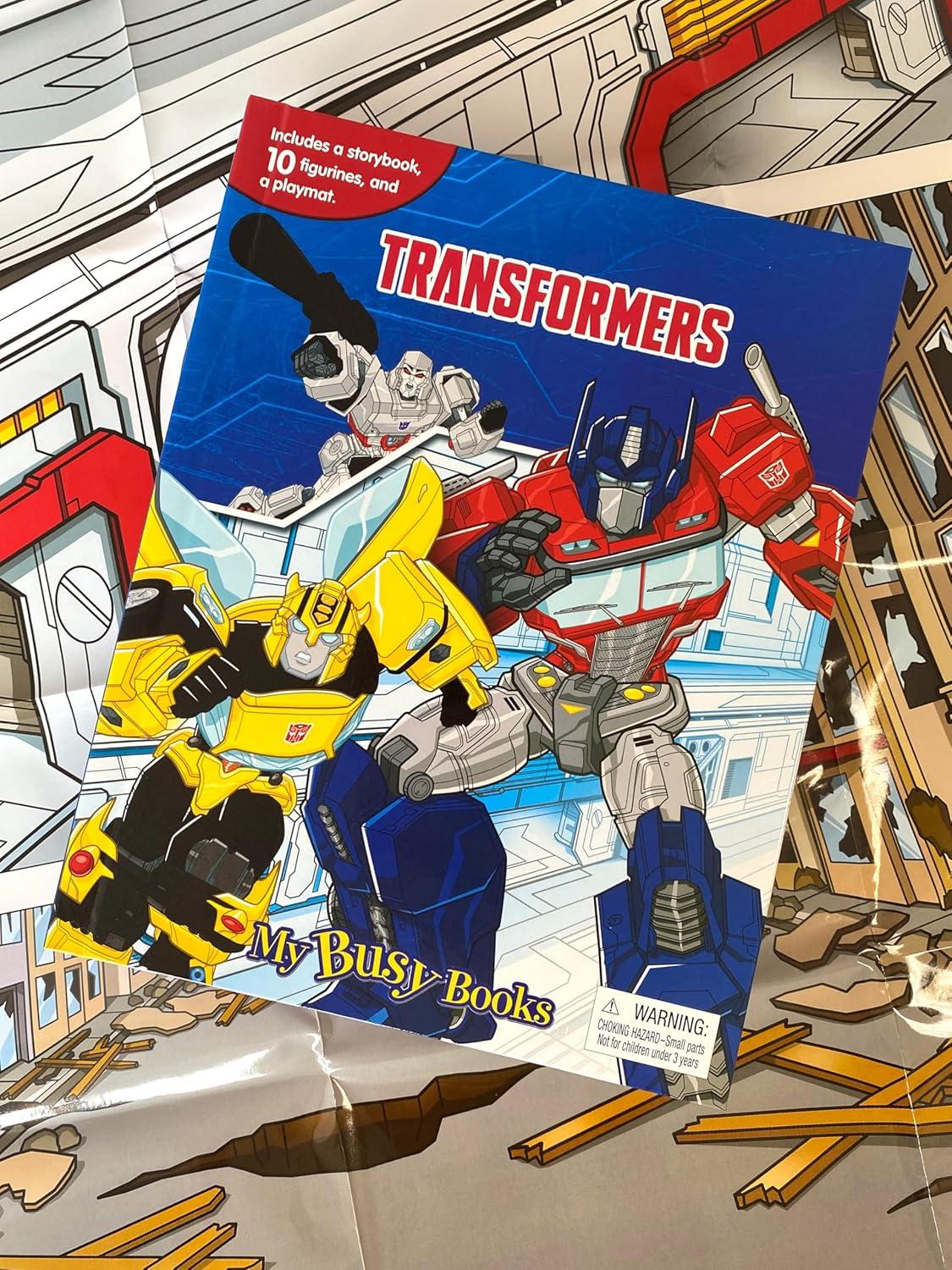 image:imageTransformers My Busy Books Storybook 10 figurines playmat
