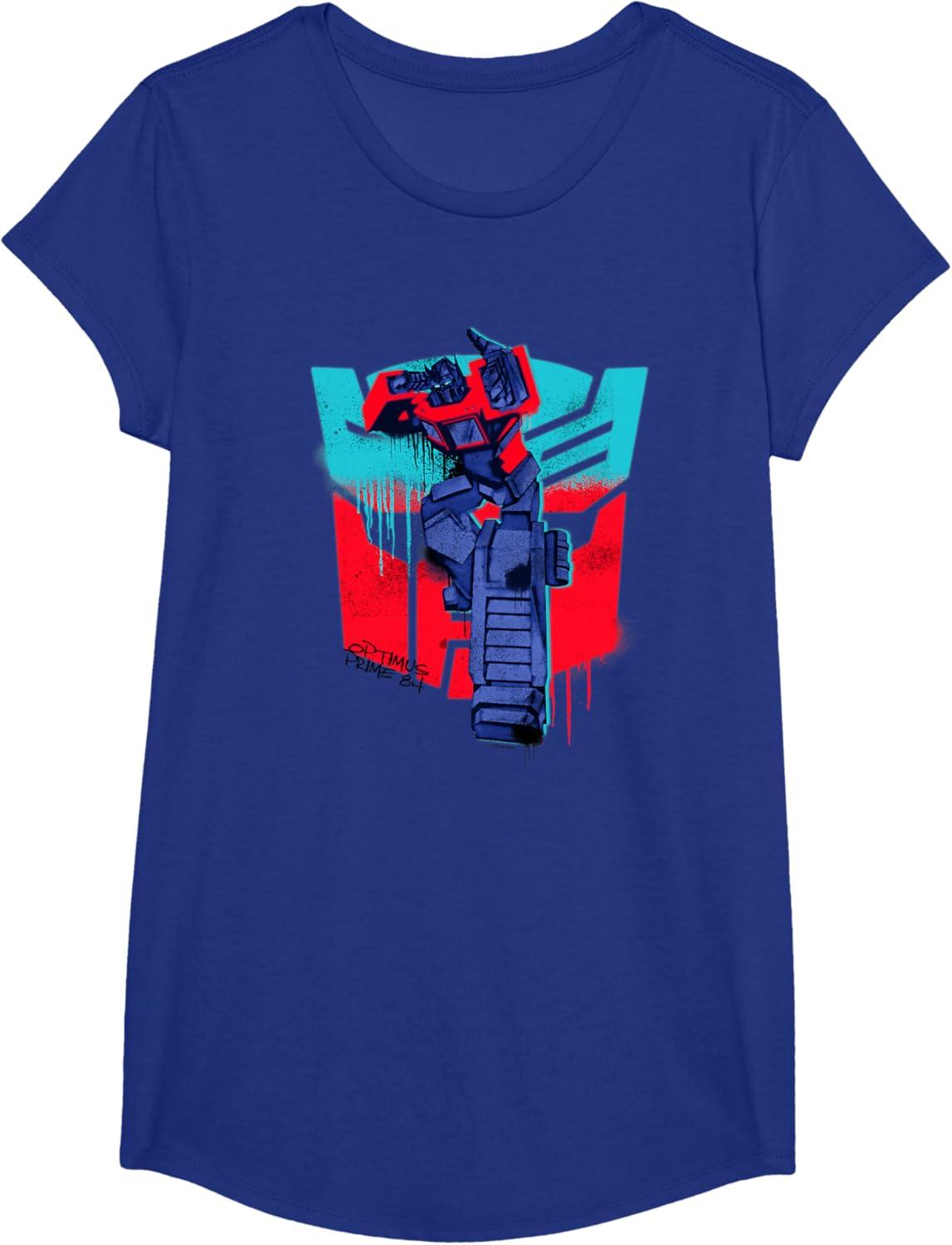 image:imageTransformers Optimus Prime 84 Graffiti Painted Wall Portrait TShirtRoyal Blue