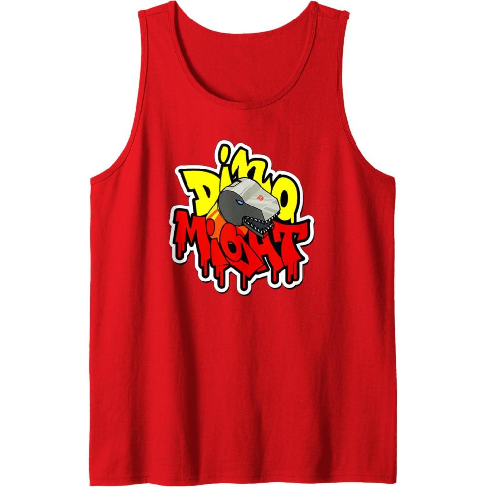 image:imageTransformers Dino Might Grimlock Dripping Graffiti Logo Tank TopRed