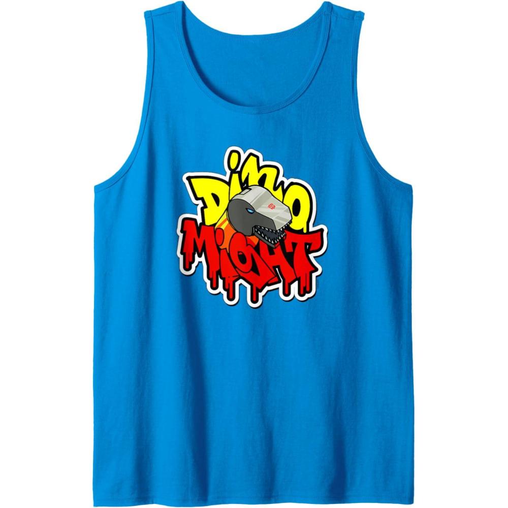 image:imageTransformers Dino Might Grimlock Dripping Graffiti Logo Tank TopSapphire Blue