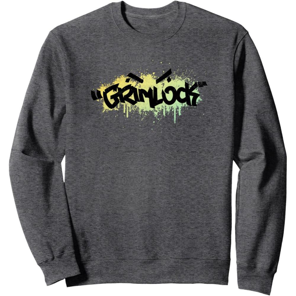 image:imageTransformers Grimlock Urban Style Graffiti Text Logo SweatshirtDark Heather Grey