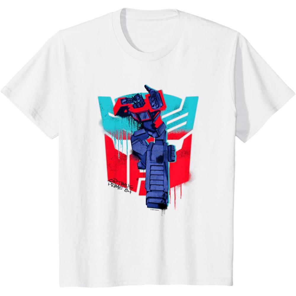 image:imageTransformers Optimus Prime 84 Graffiti Painted Wall Portrait TShirtWhite