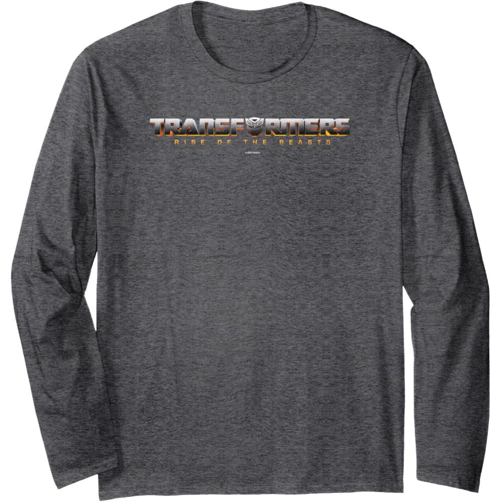 image:imageTransformers Rise of The Beasts Shaded Movie Logo Long Sleeve TShirtDark Heather Grey