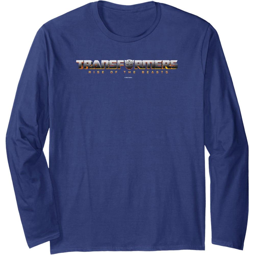 image:imageTransformers Rise of The Beasts Shaded Movie Logo Long Sleeve TShirtNavy Blue