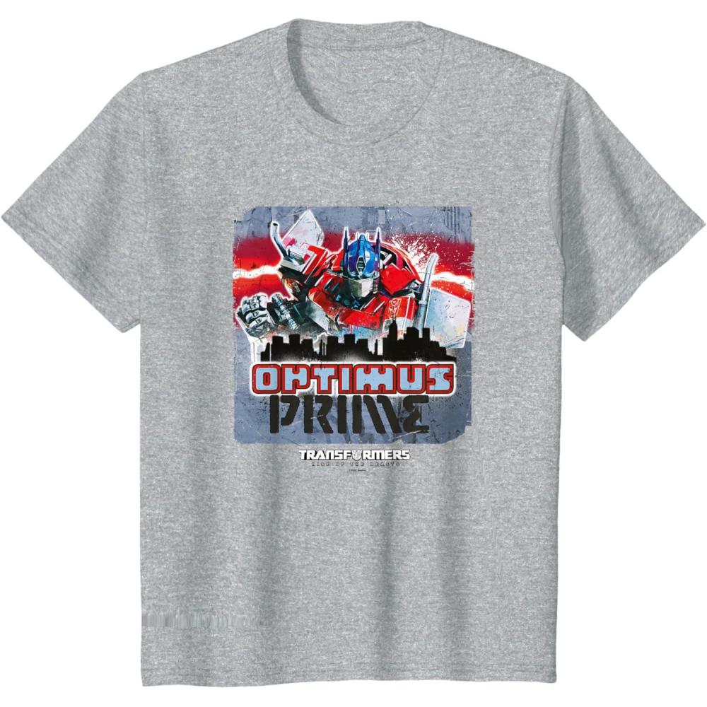 image:imageTransformers Rise of the Beasts Optimus Distressed Shot TShirtHeather Grey