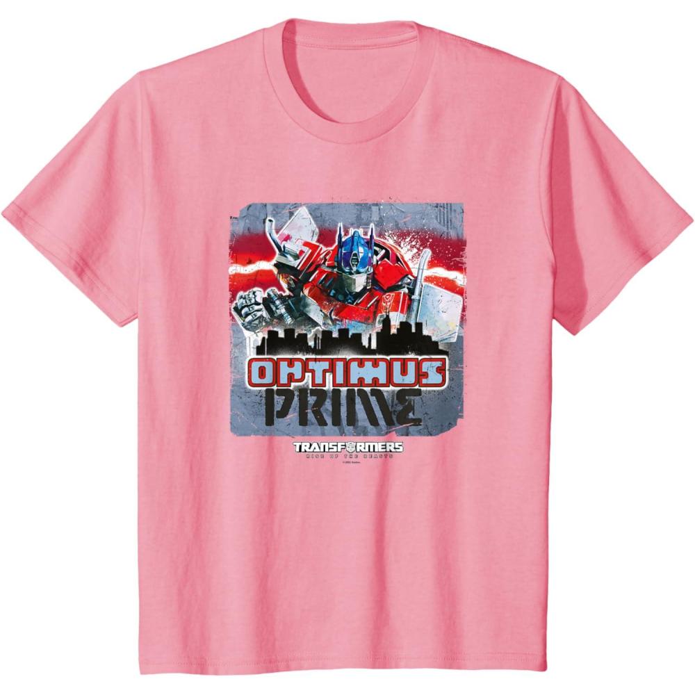 image:imageTransformers Rise of the Beasts Optimus Distressed Shot TShirtPink