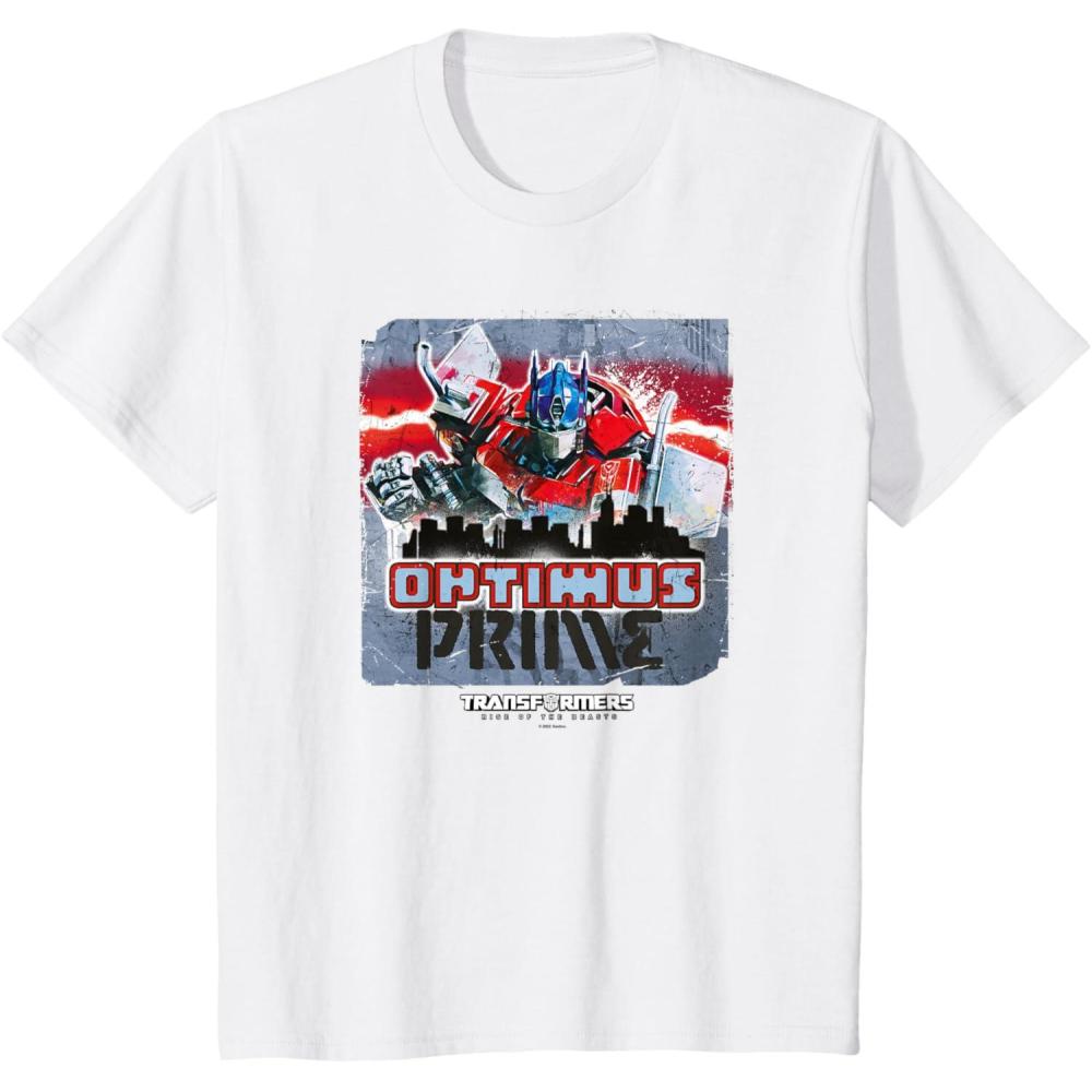 image:imageTransformers Rise of the Beasts Optimus Distressed Shot TShirtWhite