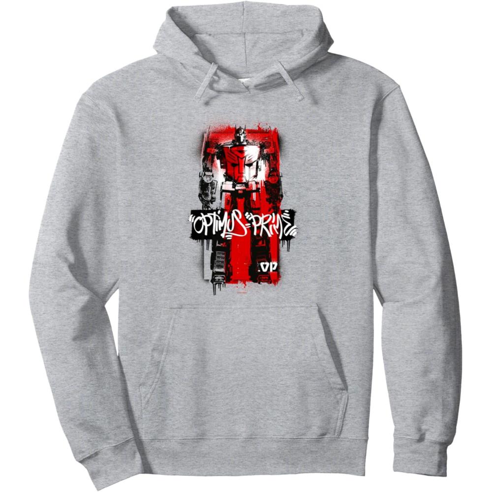 image:imageTransformers Rise of the Beasts Optimus Prime Towering Shot Pullover HoodieHeather Grey