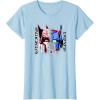 Transformers Good Vs. Evil Split Face Graffiti Retro Poster T-Shirt(Baby Blue)