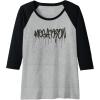 Transformers Megatron Dripping Graffiti Text Logo Raglan Baseball Tee(Black/Athletic Heather)