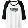 Transformers Megatron Dripping Graffiti Text Logo Raglan Baseball Tee(Black/White)