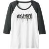 Transformers Megatron Dripping Graffiti Text Logo Raglan Baseball Tee(Dark Heather Grey/White)