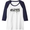Transformers Megatron Dripping Graffiti Text Logo Raglan Baseball Tee(Navy Blue/White)