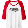 Transformers Megatron Dripping Graffiti Text Logo Raglan Baseball Tee(Red/White)
