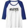 Transformers Megatron Dripping Graffiti Text Logo Raglan Baseball Tee(Royal Blue/White)