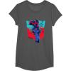 Transformers Optimus Prime 84 Graffiti Painted Wall Portrait T-Shirt(Asphalt Grey)