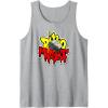 Transformers Dino Might Grimlock Dripping Graffiti Logo Tank Top(Heather Grey)