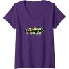 Transformers Grimlock Urban Style Graffiti Text Logo V-Neck T-Shirt(Purple)