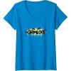 Transformers Grimlock Urban Style Graffiti Text Logo V-Neck T-Shirt(Sapphire Blue)