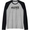 Transformers Megatron Dripping Graffiti Text Logo Raglan Baseball Tee(Black/Athletic Heather)