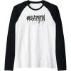 Transformers Megatron Dripping Graffiti Text Logo Raglan Baseball Tee(Black/White)