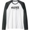 Transformers Megatron Dripping Graffiti Text Logo Raglan Baseball Tee(Dark Heather Grey/White)