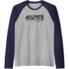Transformers Megatron Dripping Graffiti Text Logo Raglan Baseball Tee(Navy Blue/Athletic Heather)