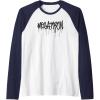 Transformers Megatron Dripping Graffiti Text Logo Raglan Baseball Tee(Navy Blue/White)