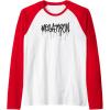 Transformers Megatron Dripping Graffiti Text Logo Raglan Baseball Tee(Red/White)