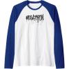 Transformers Megatron Dripping Graffiti Text Logo Raglan Baseball Tee(Royal Blue/White)