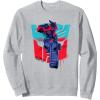 Transformers Optimus Prime 84 Graffiti Painted Wall Portrait Sweatshirt(Heather Grey)