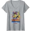 Womens Transformers: Rise of the Beasts Primal Battle Graffiti Shot V-Neck T-Shirt(Heather Grey)