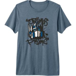 Transformers Classic Optimus Prime Graffiti Face Portrait Premium Tri-blend T-Shirt(Slate Grey)