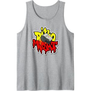 Transformers Dino Might Grimlock Dripping Graffiti Logo Tank Top(Heather Grey)