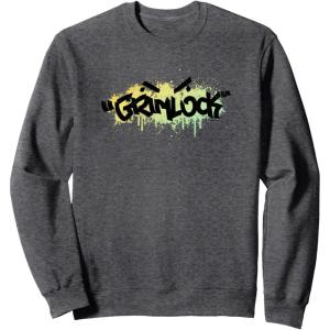 Transformers Grimlock Urban Style Graffiti Text Logo Sweatshirt(Dark Heather Grey)