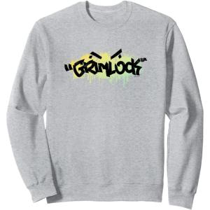 Transformers Grimlock Urban Style Graffiti Text Logo Sweatshirt(Heather Grey)