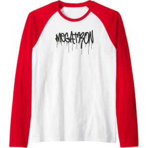 Transformers Megatron Dripping Graffiti Text Logo Raglan Baseball Tee(Red/White)