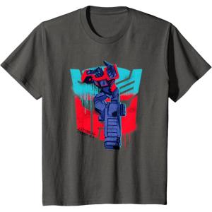 Transformers Optimus Prime 84 Graffiti Painted Wall Portrait T-Shirt(Asphalt Grey)