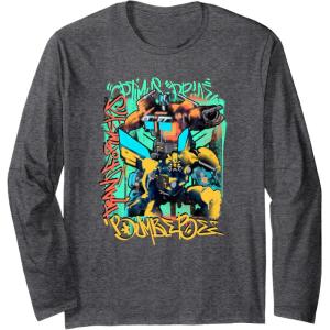 Transformers: Rise of The Beasts Optimus & Bee Graffiti Shot Long Sleeve T-Shirt(Dark Heather Grey)