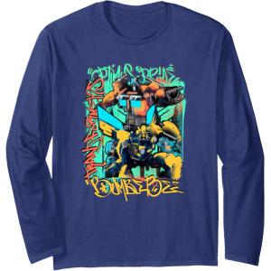Transformers: Rise of The Beasts Optimus & Bee Graffiti Shot Long Sleeve T-Shirt(Navy Blue)