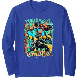 Transformers: Rise of The Beasts Optimus & Bee Graffiti Shot Long Sleeve T-Shirt(Royal Blue)