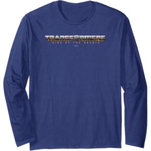 Transformers: Rise of The Beasts Shaded Movie Logo Long Sleeve T-Shirt(Navy Blue)