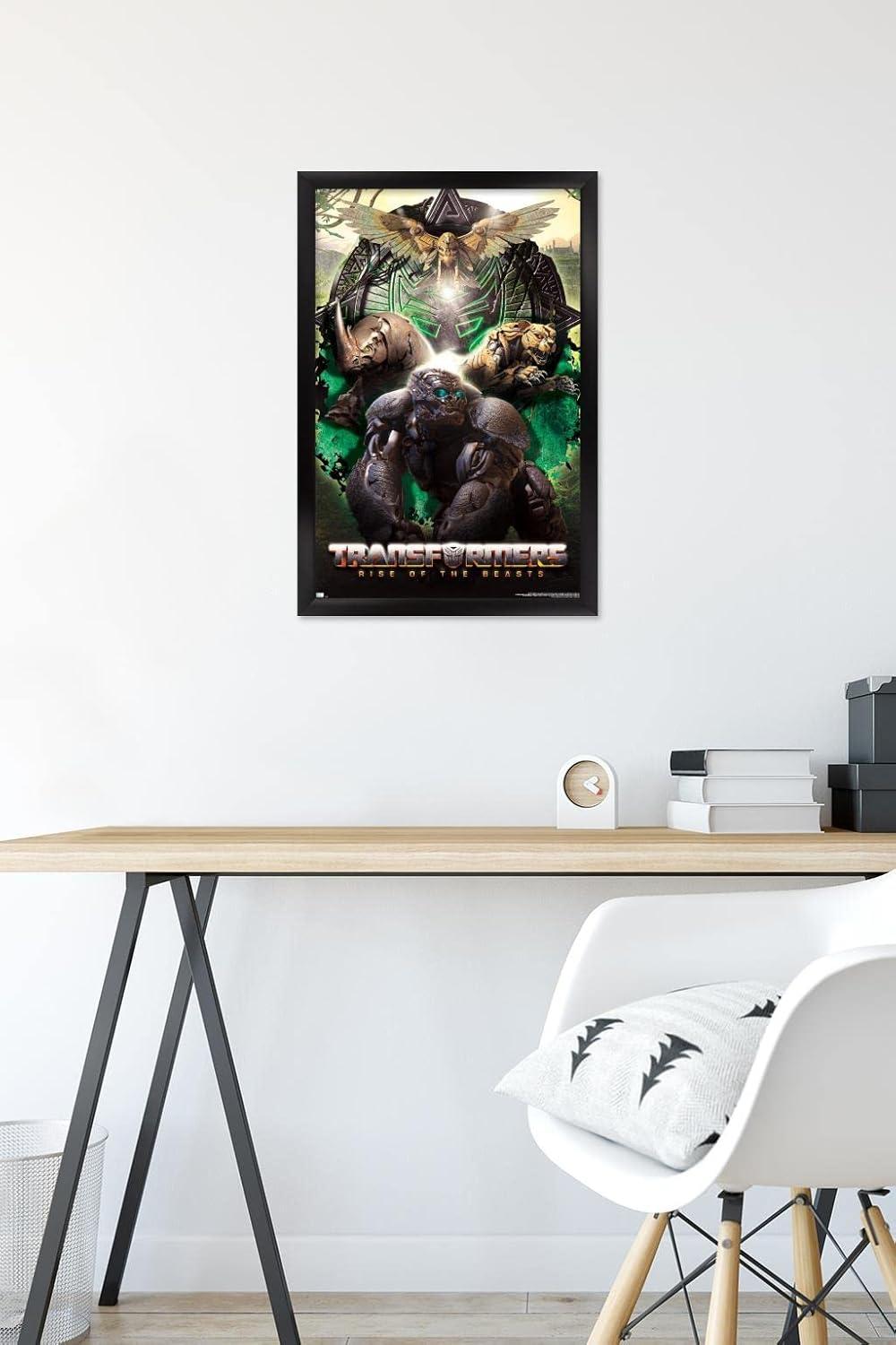 image:imageHasbro Transformers Rise of the Beasts Maximals Wall Poster 34Lquot x 224Wquot Mahogany Framed VersionBlack Framed Version